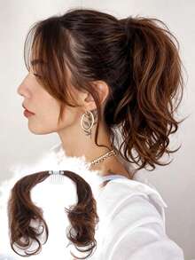 Synthetic Self Wrapping DIY Ponytail Hair Bun Design ﻿Women Fluffy Wavy Curly Ponytail Chignon Hair Bun With Comb Teeth, Soft High Temp Fiber Clip In Updo Hairpiece Daily Hairstyle - Multicolor - View 13