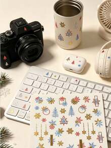 1 Set Stickers Aesthetic, Journaling, Nail Decals, Minimalist Luxury Christmas Style, Ins Simple Holiday Design, Gold Foil Ornament Decals, For Nail Art, Phone Case, Camera, Accessory Surface Embellishment - CD-025,CD-024 - View 3