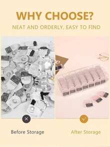1pc Portable Desktop Contact Lens Storage Box, High-End Large Capacity Storage Box, Suitable For And Multiple Pairs Of Contact Lenses, Data Cable Storage Box - Clear - View 7