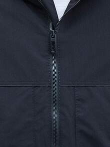 1 buah Jaket Pria Hitam Berkerudung dengan Tali Serut, Lengan Panjang, Desain Saku Resleting, Gaya Sporty Minimalis, Dapat Dicuci dengan Mesin, Cocok untuk Jalan-jalan di Kota, Pinggiran Kota, dan Perjalanan Harian - Hitam - View 11