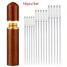 Stainless Steel Large Eye Sewing Needles, Knitting And Crochet Supplies, 5 Sizes Knitting Needles With Storage Box, DIY Handcraft Threading Needles, Perfect Crochet Project Set - Multi-color/Multi-style - View 9