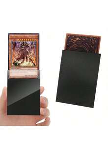 TOOUEE 50入黑色MTG卡套，標準尺寸2.5" X 3.5"集換式卡牌保護套，透明MTG牌組卡套，磨砂背卡套，棒球卡套，適合收藏卡、MTG卡、運動卡、遊戲卡洗牌使用 - 黑色 - 查看 2