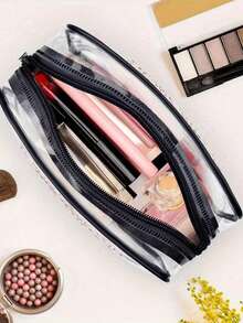 Unisex Transparent Travel Toiletry Bag - Lightweight PVC Material, With Zipper, Can Store Cosmetics And Medicines, Suitable For Carrying In Luggage, Can Be Used For Airport, Gym Or Daily Use, Transparent Storage Bag, Minimalist Practical Design, Secure Zipper Closure - Multicolor - View 6
