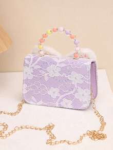 1PC Colorful Pearl Handbag, Casual Minimalist Elegant, Non-Adjustable Shoulder Strap, Suitable For Daily Outings, Shopping, Can Easily Accommodate Daily Essentials, Versatile Item, Applicable To Various Styles And Occasions, Exclusive For Little Girls. - Multicolor - View 10