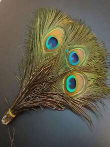 Bulk Peacock Feathers, DIY Decoration, Artificial Peacock Feather Decorative Vase, Craft Vase, Wedding Home Party Christmas Decoration - Multicolor - View 7