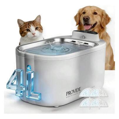 Fonte de Água Automática para Gatos - Material de Aço Inoxidável, Com Sensor de Movimento - Tigela de Água Silenciosa para Cães, Bateria Recarregável - Tigela de Água Sem Fio Alimentada por Bateria para Gatos - Fonte de Água Silenciosa para Animais de Estimação
