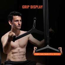 LAT Pulldown Attachment, Cable Machine Rowing V-Bar Attachment, Tricep Pull Down Bar, Back Strength Training Rubber Coated Handle Grip, Bicep Curl Tricep Lat Pulldown Bar For Home Gym Fitness - Middle Inside Handle - View 5