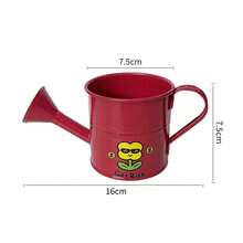 1pc Small Home Gardening Watering Can, Colorful Metal Watering Pot With Stickers - Candy Color Shower Head 2 - View 5