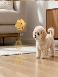 1pc Yellow Chick Pet Interactive Bouncing Sound Toy Ball, Fun Companion For Dogs And Cats, Relieves Boredom, Features Sound Function To Attract Dogs And Cats, Made Of Chew-Resistant Material, Slow Rebound Pet Toy, Perfect Pet Gift - Multicolor - View 5