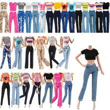 6/8/10/12/14 Pcs Random Fashion Doll Clothes Set, Fit For 11.5 Inch Doll, Include 3/4/5/6/7 Pcs Tops And 3/4/5/6/7 Pcs Pants, Great Gift For Kids, High Quality, Suitable For Children, Doll Not Included - Multicolor - View 4