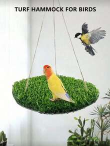 Large Bird Foraging Mat Toy, Natural Bird Grass Hammock Swing Toy With Hook, Climbing Perch Hanging Ornament Toy, Suitable For Parrot, Budgerigar, Xuifeng Parrot, Maned Lion Lizard, Snake - A - View 7