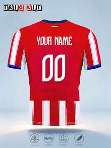 Personalized Custom Madrid Men's Football Jersey & Youth Lightweight Soft & Match, Competition, Casual Wear & Gift & Spain - Red - View 4
