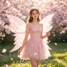 Colorful Laser Double Layer Butterfly Wings Back Decor, Forest Style Fairy Wings Girl Birthday Party Photo Prop, Halloween Cosplay Fairy Angel Wings Accessory - View 2