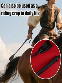 1pc Equestrian Riding Crop, Lightweight Horse Training Whip, Comfortable Grip Handle, Durable Equestrian Riding Equipment, Suitable For Beginner Horse Training Practice, Outdoor Sports And Couple Activity Gift - Multicolor - View 4