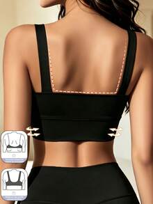 Yoga Tank Tops Breathable Sports Bra With Shockproof And Gathered Function Giving You A Beautiful Back Shape Workout Tank Gym Top - Black - View 2
