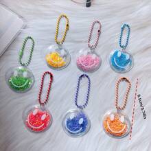 7Pcs/1PC Colorful Sequin Cartoon Smiling Face Keychain Set, Plastic Decorative Pendant, Keychain Suitable For Backpack, Wallet, Car Key Decoration Accessories, Party Key Ring Gift, Suitable For Birthday, Wedding, Valentine's Day, Teacher's Day, Thanksgiving, Christmas Gift - Multicolor - View 6