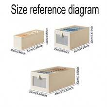 1pc Oxford Fabric Foldable Storage Box, Visual Window Clothes Organizer For Closet Cabinet, Wardrobe Storage Container For Pants Underwear Garments - Multicolor - View 9