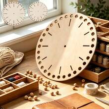 1pc Macrame Clock Base DIY Handmade Clock Base Weaving Craft Tool, Creative Perforated Wooden Clock Board For Macrame Weaving, Suitable For Weaving & Decorative Handicrafts, Handmade Gift Materials, Creative Hand Woven Projects - Classic - View 8
