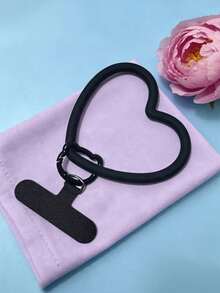 Heart-Shaped Silicone Phone Wrist Strap, Cat-Shaped Spring Buckle Anti-Loss Design, Phone Case Back Adhesive Fixing Clip Connector, Convenient Travel Anti-Drop Hanging Accessory, Cute Style Versatile Wrist Strap, Outdoor Shopping Travel Portable Phone Lanyard, Hand Strap, Smartphone Hanging Accessory - Multicolor - View 7