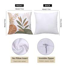 4 pièces Housses de coussin à motif géométrique abstrait minimaliste de plante, housses de coussin imprimées sur un seul côté avec fermeture éclair, housses de coussin 45*45CM convenant pour la décoration de la maison, de la chambre, du salon, du canapé, housses de coussin décoratives cadeau de vacances, insert de coussin non inclus - Multicolore - Voir 3