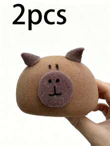 2pcs/Set Cute Capybara Shaped Bath Sponge - Soft High-Density Nano Sponge With Gentle Exfoliating Bath Brush, Suitable For Gentle Scrubbing And Foaming Cleaning - Spa Gift | Durable Bath Sponge - Capybara Bath Sponge - View 13