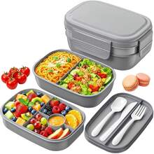 Adult Lunch Box - 3 Stackable Leak-Proof Lunch Boxes For Men And Women - Lunch Box With Utensil Set (Spoon, Knife, Fork), Suitable For Work, Picnic, Dining - Multicolor - View 6