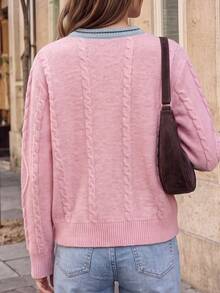 JIANHU Pink Bow Pocket Cardigan - Autumn/Winter - Pink - View 7