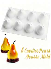 Pear-Shaped Silicone Mold, Mousse Mold, Chocolate Ice Cream Dessert Mold, Cake Decoration Tool, Kitchen Accessory - Multicolor - View 1