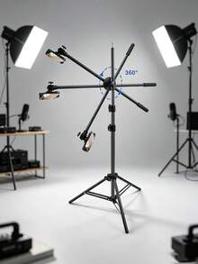 Adjustable Phone Floor Tripod, Detachable Overhead Mount, Suitable For Live Streaming, Recording, Cooking, Painting And Food Photography, No Battery Required, Perfect For Christmas Gift, Holiday Office, Bedroom, Hotel, Party And Restaurant Decor - Multicolor - View 1