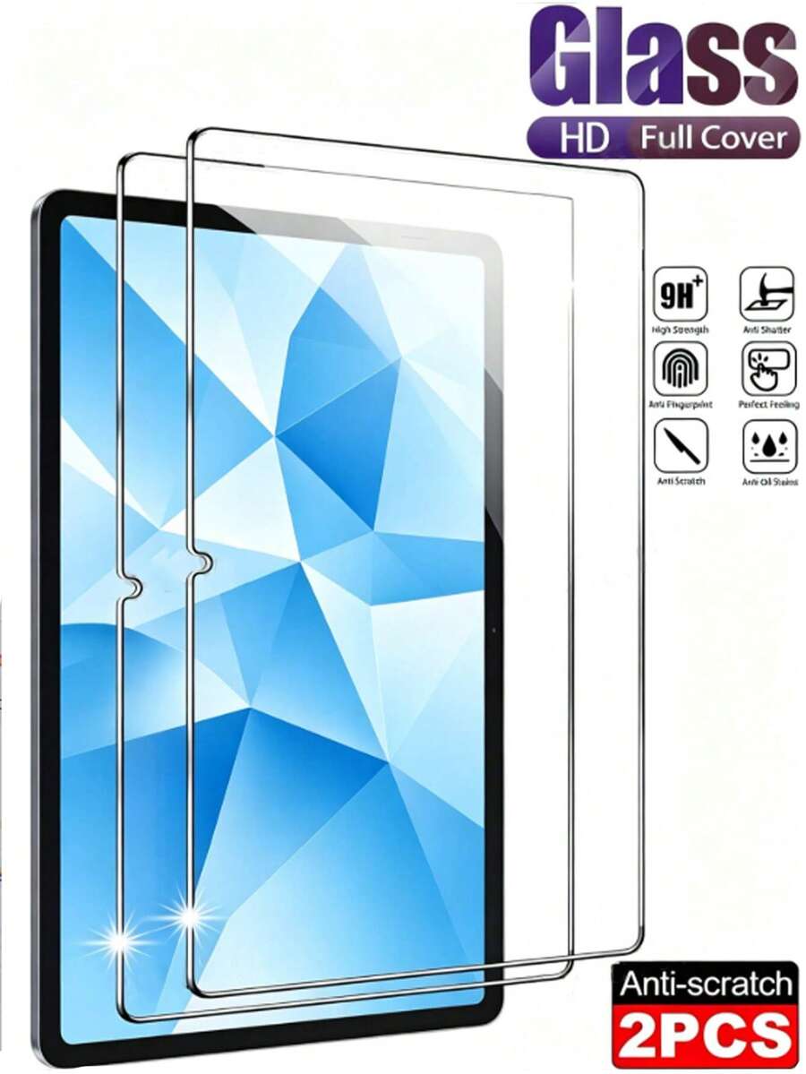 2pcs HD Tempered Glass Screen Protector 9H Hardness Anti-Explosion Anti-Scratch Easy Application Suitable For Samsung Galaxy Tab S9 S8 S9FE A11+ 12.4 Inch/Suitable For IPad Air Pro 11/13 Inch 5th/6th/7th/8th/9th/10th/11th/12th Generation/Suitable For Xiaomi/Suitable For Huawei MatePad/Honor Office/Drawing Auto-Adsorption Bubble-Free Smooth Oil-Resistant Protective Film