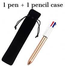 Customizable Retractable Ballpoint Pen Set With Pen Pouch, Laser Engraved Text, Replaceable 4-Color Ink Refills, Smooth Writing, Perfect For Office, Colleagues, School Supplies, And Back-To-School Gifts For Students And Teachers - Sets - View 27