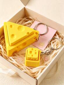 1 Set Of Small Cheese-Shaped Bag Pendants As Keychains, Bag Decorations For Keychains, Wallet Accessories, Women's Accessories, Gifts For Friends - Multicolor - View 3