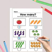 64 Pages Preschool Math Workbook, Number Arithmetic Practice, Fine Motor Skills & Logical Thinking Training, Cartoon Illustrations, Early Education Exercise Book, Children's Holiday Gift - Multicolor - View 5