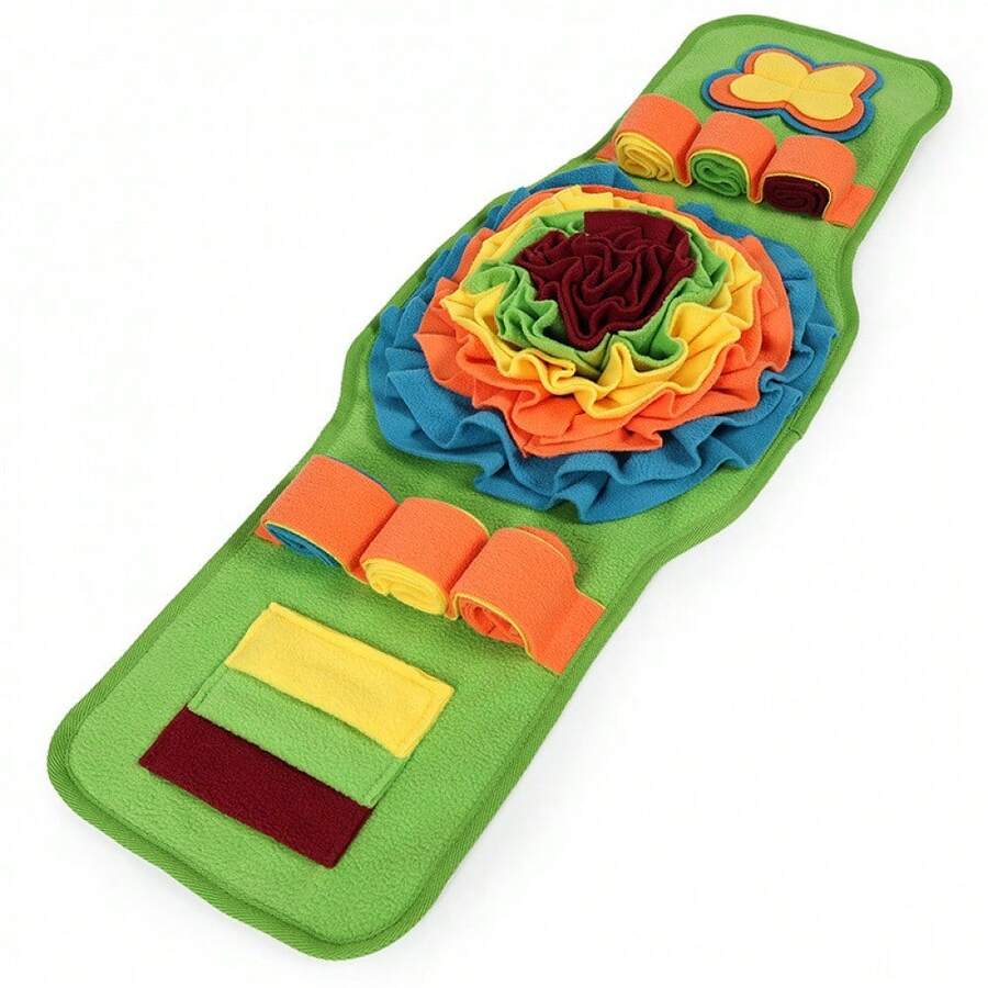 1pc Watch-Style Dog Snuffle Mat, Pet Foraging Puzzle Toy, Puppy Teething & Food Dispensing Game Pad, Interactive Self-Entertainment Toy For Dogs, Suitable For All Seasons - Green - View 1