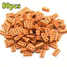 Miniature Realistic Brick Building Blocks Set, Suitable For Miniature Model Garden Architecture, Red Three-Hole Bricks - A - View 10