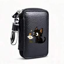 Men's Key Bag With Cute Cat Pattern And Lychee Pattern,2D Printing,Car Keychain,Suitable For Remote Control Keys,Multifunctionalkeybag And Storage Bag - Multicolor - View 12