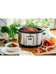CAMRY Slow Cooker, Crock Pot, Ceramic Slow Cooker - 4.7L Capacity, Serves 8 Portions, Removable Ceramic Pot, LED Indicator - EU E Type Plug(220-240V) - View 1