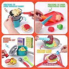 Parent-Child Interactive Realistic Western Kitchen Toy Set, Kids Pasta & Steak Cooking Role Play Game, Sliceable Fruits & Vegetables, Realistic Noodles & Ingredients, Complete Pot & Tableware Set, Recreates The Full Cooking Process - Multicolor - View 3