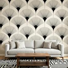 1 Roll Classic Fan-Shaped Self-Adhesive Vinyl Wallpaper, PVC Seamless Peel And Stick Decorative Film, Waterproof And Moisture-Proof Wall Sticker, Removable, Easy Installation, Durable, Suitable For Kitchen, Dining Room, Bedroom, Living Room, Furniture Renovation, Rental Home Decor, Pattern Aligned - Multicolor - View 2