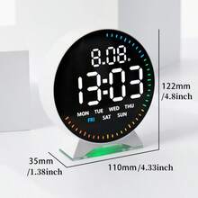 NieNie Digital Alarm Clock Week Date Second Hand Display With Mood Light Dual Alarm Snooze Table Clock 12/24H Auto Dimmable DST LED Clock(Battery Not Included) - one-size - View 9