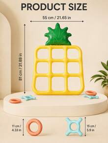 Outdoor Game Set Reusable Giant Floating Inflatable Pineapple Tic Tac Toe And Toss Game Durable Portable Easy To Operate Suitable For Beach Camping Garden Summer Vacation Outdoor Water Play Swimming Backyard Activities Carnival Party Suitable For Adults Teens Families 2-10 Players - Multicolor - View 6