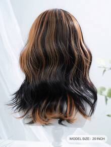 alicegarden 20-Inch Long Synthetic Wig Featuring A Natural Wavy Style In A A Stunning Multicolor. Designed With Bangs , This False Hairpiece Is Perfect For Ms Halloween Cosplay Daily Use, Offering A Natural And Natural Durable Wig Gift For Ladies. No Accessories - Multicolor - View 2