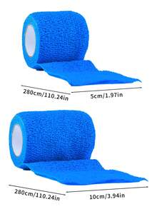 2/3/4 Pcs Of Elastic Self-Adhesive Breathable Pet Bandages, Suitable For Cats, Dogs, And Horses, Can Be Used On Wrists, Ankles, Knees, Heads, And Bodies - Blue - View 2
