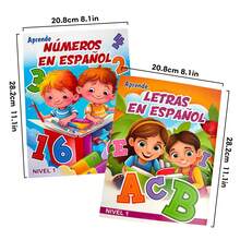 Lachilly 2 Buku Set Latihan Menulis Huruf dan Angka Bahasa Spanyol, Buku Aktivitas Menulis Tangan Bahasa Spanyol, Materi Pembelajaran Kosakata, Perlengkapan Pembelajaran Interaktif - YY051ALL Latihan Menulis Alfabet & Angka Spanyol - View 4