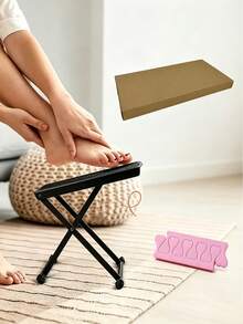 Foot Care Footrest, Adjustable Foot Support, Toe Separator - Convenient For Home Use, Foot Care Accessories, Pedicure Footrest, No Bending Or Stretching Required, Beauty Foot Care Set, Multi-Functional Folding Foot Support - A - View 1