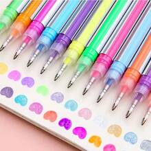 36 pièces Stylos à encre métallique pailletée colorée (12 stylos + 24 recharges), convient pour la peinture, les albums photos DIY, les cartes noires, les collages, l'artisanat, les cadeaux d'anniversaire, de Noël et du Nouvel An - Stylo pailleté - Voir 7