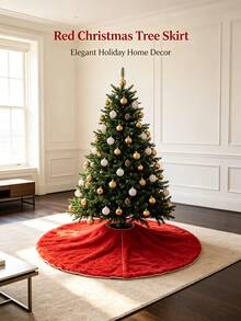 Plush Christmas Tree Skirt (Available In Multiple Sizes), Christmas Tree Floor Mat, Christmas Tree Decoration, Christmas Decor Supplies, Festive Atmosphere Prop, Christmas Decorations For Home, Christmas Home Decor - Multicolor - View 6