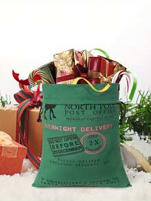 1pc Large Personalized Santa Sack, Christmas Gift Bags, Big Santa Bags, Bulk Christmas Sacks For Presents With Drawstring Size, Christmas Decorations Winter Room Decor Christmas Decoration - Multicolor - View 6