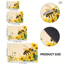 1pc Bee And Floral Pattern Kitchen Absorbent Drying Mat, Fresh Pastoral Style, Suitable For Kitchen Countertop, Coffee Machine, Dining Table And Spring/Summer Home Decor - Multicolor - View 7