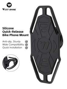 WEST BIKING Silicone Bike Phone Holder Quick To Install Soft And Shock Absorbing For Road Bikes Mountain Bikes And Motorcycle Riding Gear - Multicolor - View 2
